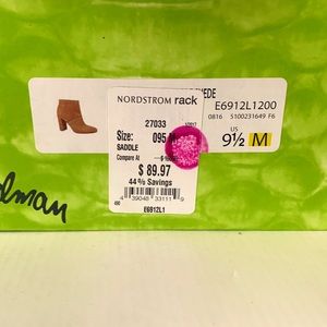 Cognac/Saddle suede booties Sam Edelman Sz 9.5